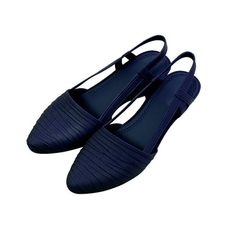 

ZTTD Women Baotou Flat Slippers Fashion Casual Outside Wear Loafers Blue