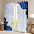thumbnail image 2 of Navy Blue Marbling Curtains Abstract Marble Curtains & Drapes, Golden Metallic 30%-50% Blackout Curtains Watercolor Tie Dye Bedroom Curtains, Hippie Stone Pattern Window Treatments, 2 of 6