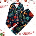 thumbnail image 2 of Gunia Girls Christmas Pajamas Size 11-12 Years Xmas Tree Print Long Sleeve Trousers Cardigan Two Piece Sets Leisure And Comfortable Homewear Pjs, 2 of 4