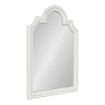 Kate and Laurel Sindahl Rustic Wood Framed Arch Wall Mirror, 26 x 35, Distressed White, Moroccan-Inspired Accent
