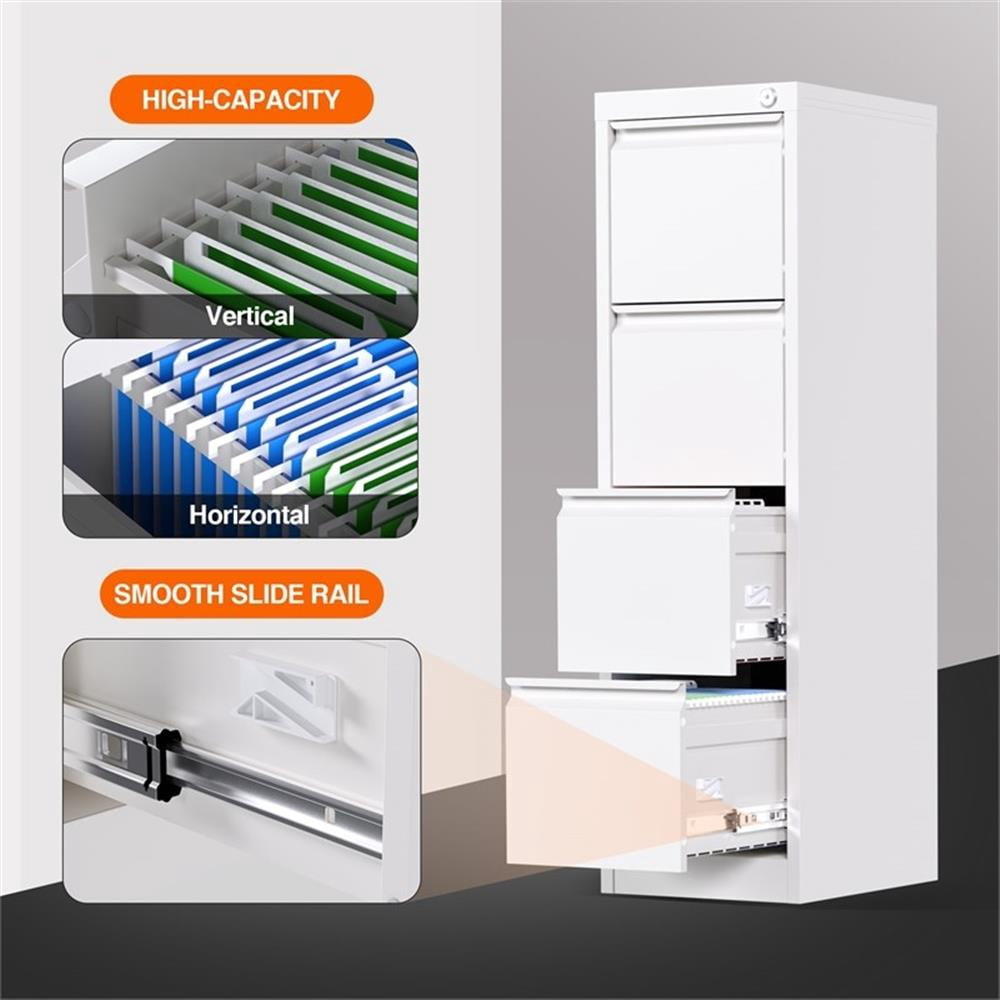Pemberley Row Metal Black File Cabinet Vertical Anti-Tilt 14.96"W x 19.69"D x 52.36"H Unassembled