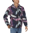thumbnail image 4 of Zip Up Hoodies for Men - pink white feathers Long Sleeve Comfrt Men'S Fashion Hoodies & Sweatshirts, Jackets for Men Hoodies Pullover Clothing Clothes with Pouch, 4 of 5