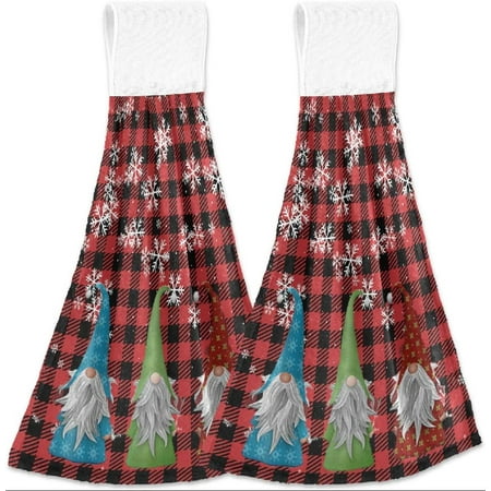 

Christmas New Year Buffalo Plaid Hanging Hand Towels with Hanging Loop Bathroom Hand Towels Soft Thick Dish Cloth Hand Dry Towels Hand Towels for Kitchen Bathroom Ha