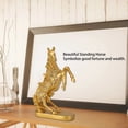 thumbnail image 3 of Statue de Cheval, Figurine d'Art de Cheval Doré avec Symbole de Fortune, 3 of 8