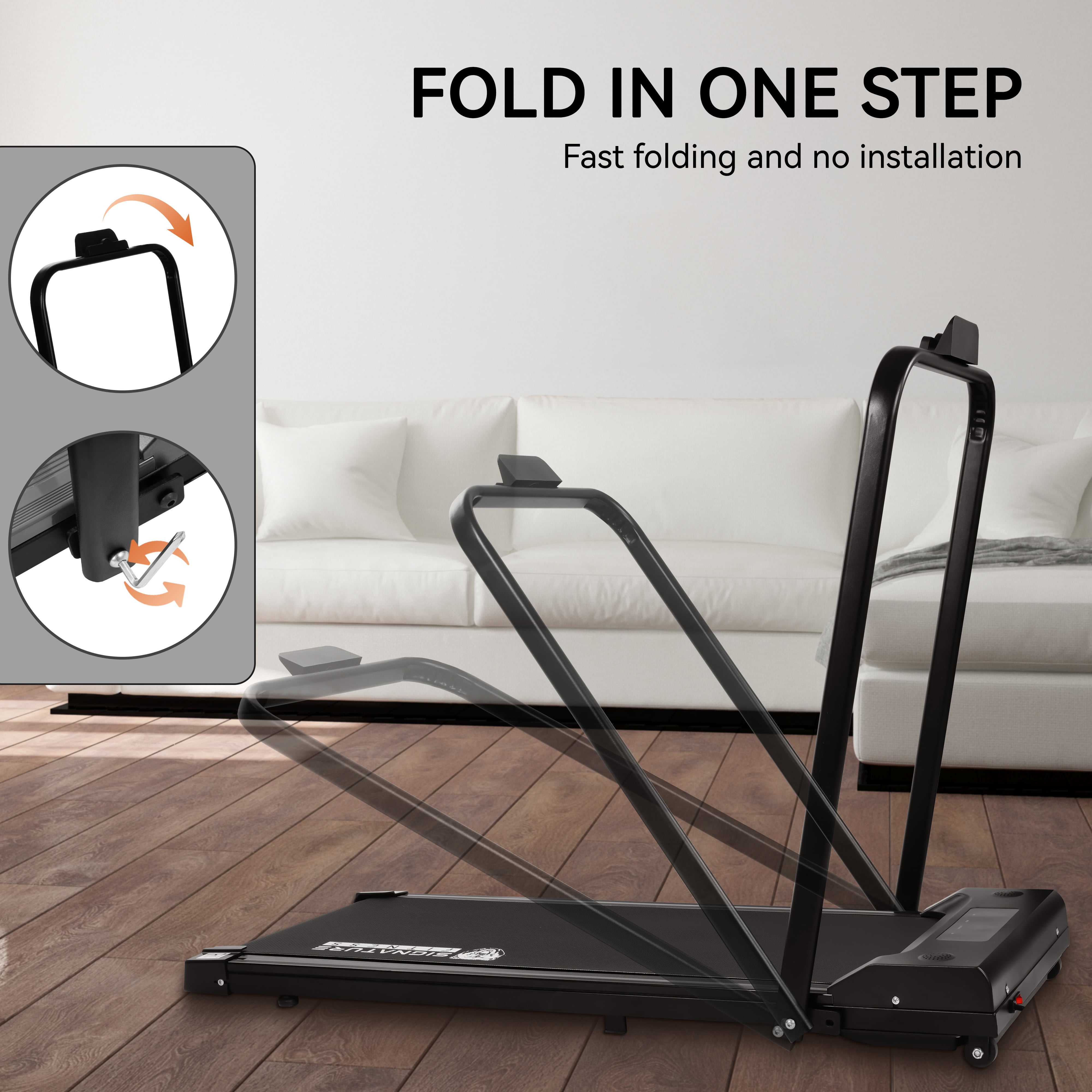 FlexWave 2-in-1 Foldable Treadmill，Compact Walking Pad，Under Desk Electric Treadmill，with Remote Control & Wheels, for Walking & Jogging，Home & Office