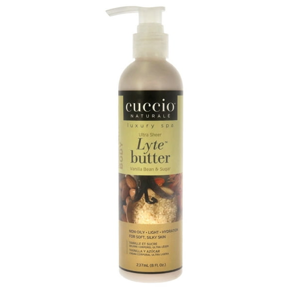 Lyte Ultra-Sheer Body Butter - Vanilla Bean and Sugar by Cuccio for Unisex - 8 oz Body Lotion