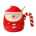 thumbnail image 2 of Taza de café con tapa de gorro de Papá Noel, tazas de leche y jugo, 460 ml, vasos únicos, lindas tazas de agua, tazas de té para té, bebidas frías, Estilo B Macarena Tazas de cerámica, 2 of 8
