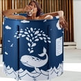 thumbnail image 4 of ANJORALA 27.5" Protable Folding Bathtub for Adult, Hot Bathtub Ice Bathtub Soaking Bath Tub, Whale Pattern, 4 of 10