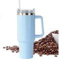 thumbnail image 2 of Water Bottle - Leakproof, Insulated Water Bottle with Handle and Straw - Leakproof Coffee Cup for Home, Office, Car, Travel, Sport, 2 of 5