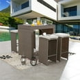 thumbnail image 5 of Patio Festival 5-Piece Outdoor Rattan Bar Dining Set in Brown/Gray, 5 of 7
