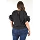 thumbnail image 3 of Blusa manga con olanes Roman Fashion Tallas Extras 2314 Negro 40, 3 of 7