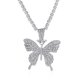 thumbnail image 1 of Collar con colgante de mariposa cubana con temperamento y diamantes de agua y mariposa de estilo hip hop, 1 of 1