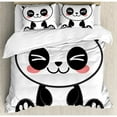 thumbnail image 3 of Ambesonne Anime Cute Cartoon Smiling Panda Duvet Cover Set, 3 of 3
