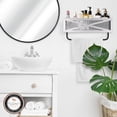thumbnail image 2 of Autumn Alley White Barn Door Farmhouse Towel Rack with Shelf – Galvanized Metal Accent, 2 of 7