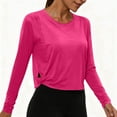 thumbnail image 2 of WXLWZYWL Athletic Tops for Women Long Sleeve Cropped Yoga Tops Crewneck Loose Fitted Runing Gym Tees, 2 of 6