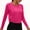 Hot Pink, variant on WXLWZYWL Athletic Tops for Women Long Sleeve Cropped Yoga Tops Crewneck Loose Fitted Runing Gym Tees