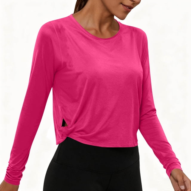 Miqool Womens Long Sleeve Workout Tops UPF 50+ Sun Protection Shirt Hollow Out Running Gym Quick Dry Shirt