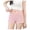 Pink, variant on AJTQTH Women Maternity Shorts Homewear Ice Silk Ruffles Soft Shorts Belly Support High-Waisted Pregnancy Short Pants for Summer White XXL