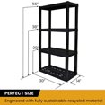 thumbnail image 2 of Hyper Tough Plastic Shelf Garage Shelves 4-Tier 57"H x 14"D x 30"W 2-Pack Black-400 lb Total Capacity, 2 of 7