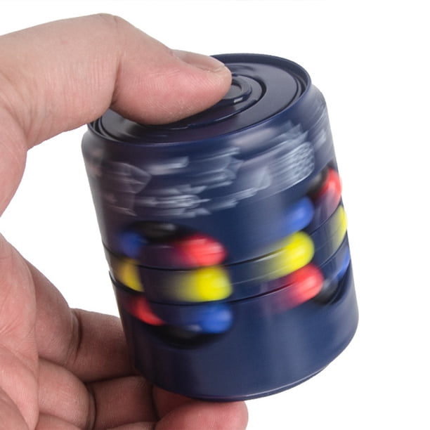 Cubo Giratorio De Dedo Latas de bolas giratorias 3D Cubo de juguete Reversible portátil a prueba de caídas para regalo preescolar Likrtyny libre de BPA