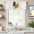 thumbnail image 2 of Bohemian Abstract Valance Curtain Circle Line Geometric Leaves Modern Art Window Valances Rod Pocket Short Curtains Window Treatments for Kitchen Bedroom Bathroom Laundry 56" x 16", 2 of 9