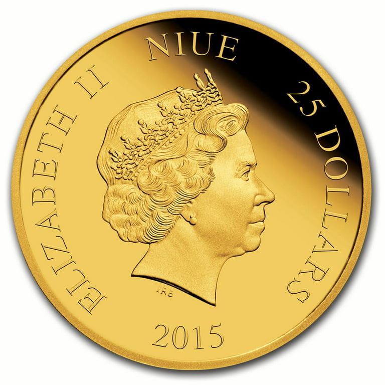 2015 Niue 1/4 oz Proof Gold $25 Disney Princess Cinderella 