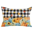 thumbnail image 2 of Harvest Pumpkin Throw Pillow Cover,Thanksgiving Fall Maple Leaves Plaid Rectangle Decorative Pillow Case Protector Soft Cushion Cover Lumbar Pillowcase for Couch Sofa Bedroom Car Decor 20x26 Inch, 2 of 8