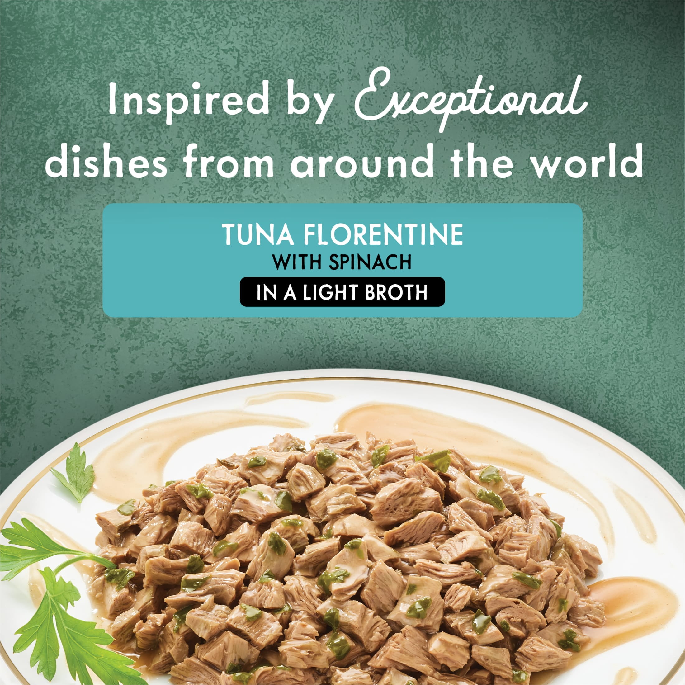 Purina Fancy Feast Medleys Tuna Florentine with Spinach in a Light Broth Gourmet Wet Cat Food, 3 oz.