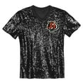 thumbnail image 2 of Girls Youth Joe Burrow Black Cincinnati Bengals Sequin V-Neck Fashion Jersey, 2 of 3
