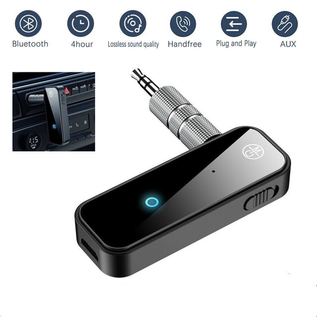 Bluetooth Transmitter Receiver 2-in-1 Wireless 3.5mm Audio Adapter Bluetooth 5.0 Transmitter for TV/PC/Car/Home