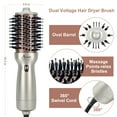 thumbnail image 3 of Aima Beauty Dual Voltage Hair Dryer Brush, Travel Blow Dryer Brush Negative Ionic Lock Moisture Gift, 360° Swivel Cord, Champagne Silver, 3 of 7