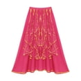 thumbnail image 5 of Haitryli Womens Belly Dance Chiffon Skirt Elastic Waistband Arabian Dance Skirt Dancer Outfits Hot Pink M/均码, 5 of 6