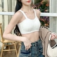 thumbnail image 6 of Busydd Bras for Women No Underwire Solid Color Ribbed High Support Lift Push Up Bra Comfy Breathable Wirefree Bralettes Seamless Everyday Underwear, 6 of 6