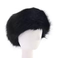 thumbnail image 4 of Diadema de piel sintética para mujer-orejeras peludas de invierno-orejeras esponjosas de tiempo frío que cubren las rusas - Negro Salvador Dali Diademas calentadoras de orejas de piel, 4 of 6