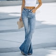 thumbnail image 4 of QATAINLAV Bell Bottom Pants for Women with Pockets Slim Fit Flare Jeans Outdoor Casual Denim Trousers High Waisted Yoga Jean Pants Mother's Day Gifts Blue XL, 4 of 8