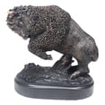 thumbnail image 2 of Rustique Western Charge Statue de Résine Électrolytique de Bronze de Bison Américain, 2 of 7