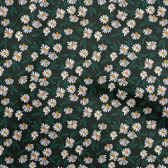 oneOone Polyester Spandex Black Fabric Floral Sewing Craft Projects Fabric Prints By Yard 56 Inch Wide