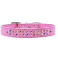 thumbnail image 1 of Two Row Confetti Crystal Size 14 Bright Pink Dog Collar, 1 of 1
