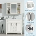 thumbnail image 3 of Litake 36'' Bathroom Vanity, Modern Bathroom Cabinet With Top Sink, 2 Soft Closing Doors And 2 Drawers Mirror Cabinet, Single Sink Bathroom Vanity Cabinet, 3 of 9