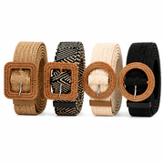 Elastic Belt for Women Straw Woven Elastic Stretch Waist Belt Women Skinny Dress Belt Belts for Women Dresses