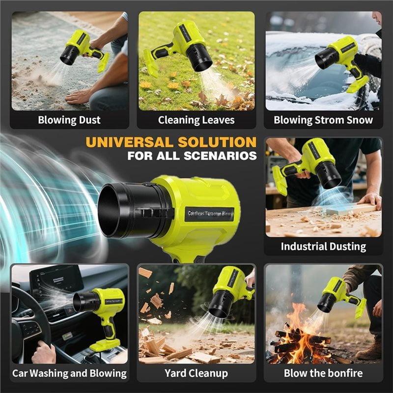 Cordless 18V For Ryobi Battery Powered Turbofan Blower 40000RPM Jet Fan Air Blower For Lawn Care Patio Cleaning Dust Remova