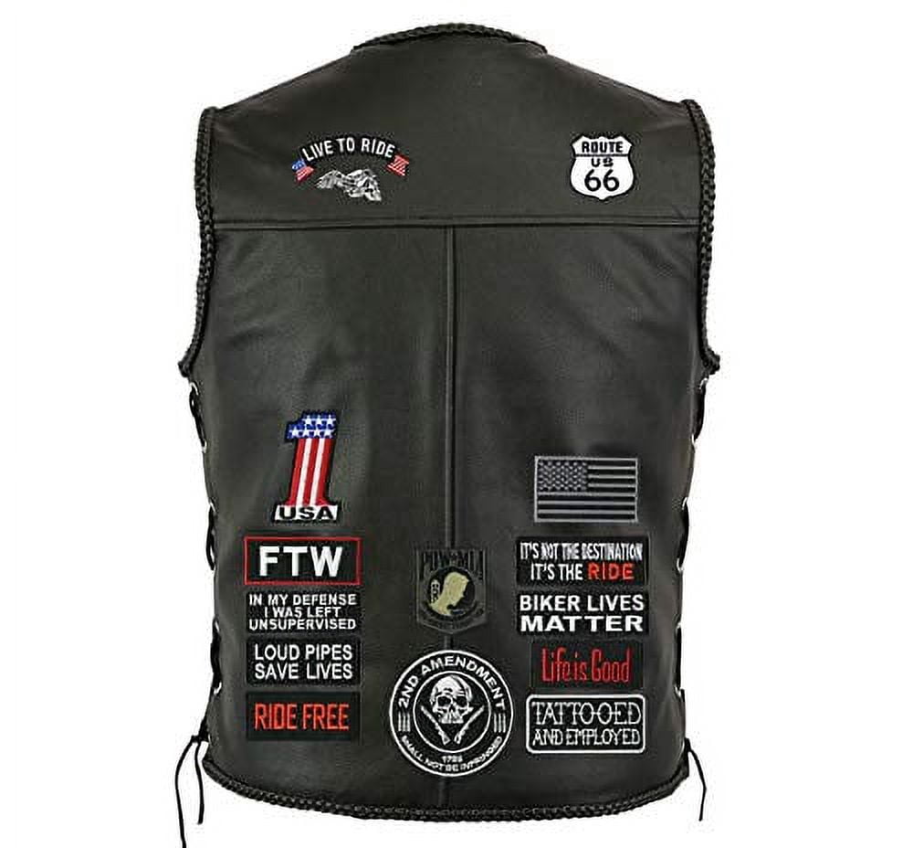 FTW Live to Ride #1 American US Flag Skull Pow Mia Harley Club | Small Motorcycle Patches 15pc. Set - by Nixon Thread Co.