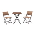 thumbnail image 4 of Sun Terrace Klara 3pc Steel Outdoor Bistro Sets with 2 Folding Chairs and a Square Table, Black, 4 of 10