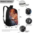 thumbnail image 4 of Uorisanigo Flaming Rugby Ball 17 Inch Backpack for Boys Girls, Children Backpack for Preschool, Kindergarten, Elementary with Adjustable Shoulder Straps for 6-13 Years Old, 4 of 6