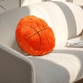 thumbnail image 4 of Btomtd Sports Ball Couch Pillows, Plush Filled Soccer Football Basketball Baseball Throw Pillows, Soft Cushions for Bedroom or Game Room Decor, Size 18" x 18", Orange, 4 of 6