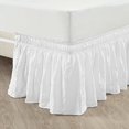 thumbnail image 1 of Lush Decor Ruched Ruffle Elastic Easy Wrap Around Bedskirt, Queen/King/Cal King, Bleach White, 1 of 4