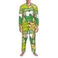 thumbnail image 4 of Bingfone Men'S Pajama Set 2 Piece Loungewear Pjs, Long Sleeve With Pajama Pants-Cartoon Frog, 4 of 9