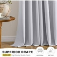 thumbnail image 4 of Blackout Curtains for Bedroom Living Room 63 Inches Long 2 Panels, Thermal Insulated Room Darkening Drapes Solid Grommet Noise Reduction Light Blocking Window Curtains 40x63 Inch Greyish White, 4 of 5