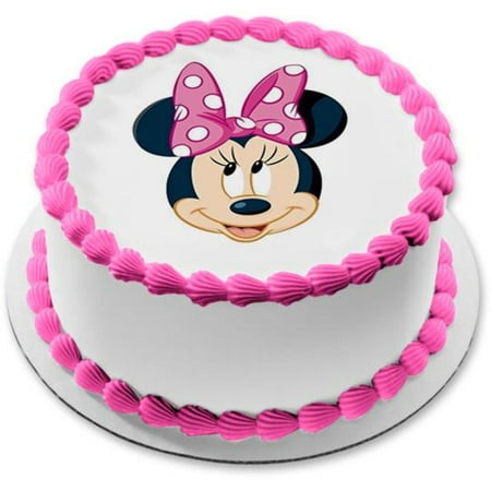 Minnie Mouse Face Edible Frosting Image Cake Topper 8 Round