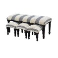 thumbnail image 1 of 4 Piece Wood Bench And Stools Set (Tousled Geo), 1 of 3